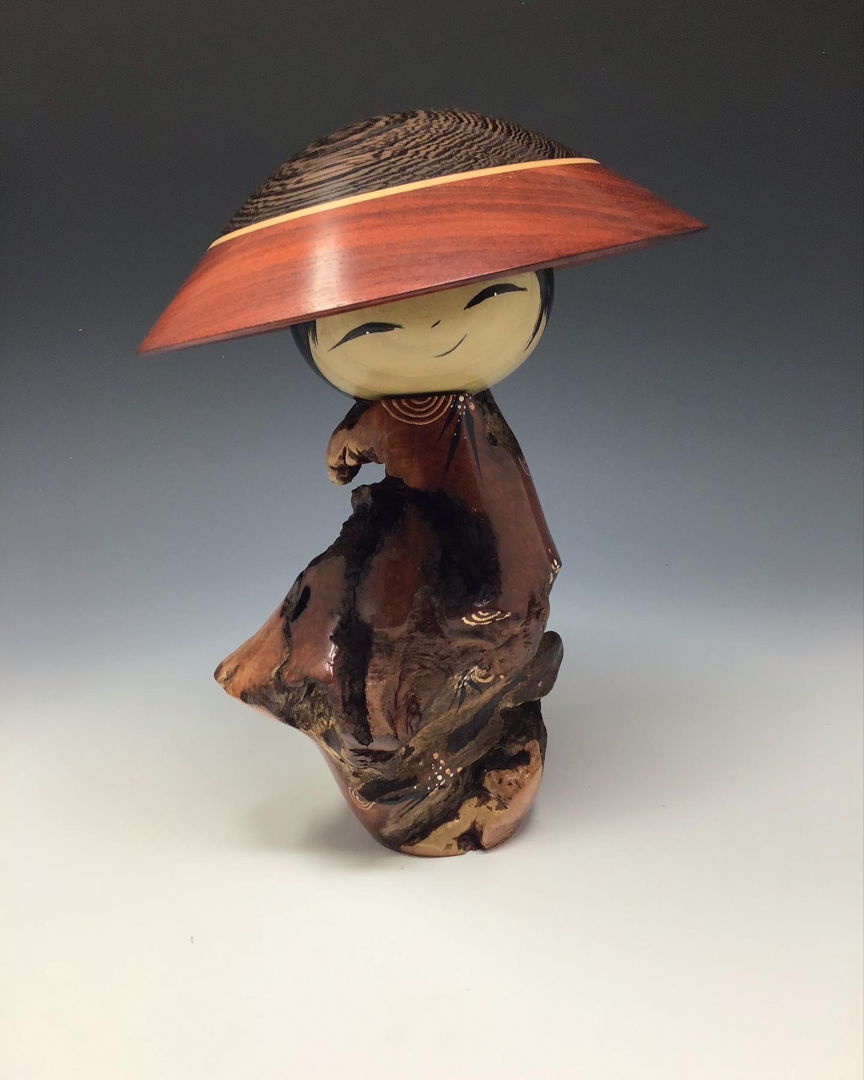 Kokeshi to greet you home. Made from Manzanita burl  tulip poplar  Bloodwood  Maple and Wenge.