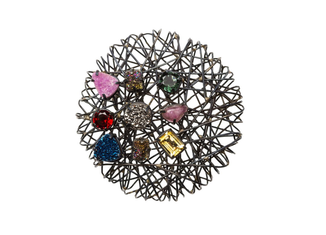 fabrication  stone setting steel wire  druzy  tourmaline  garnet  citrine