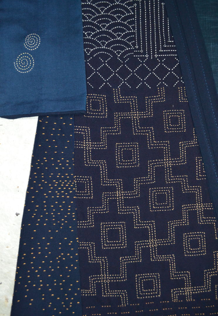 The Swing Coat was born out of the desire to create an innovative  3-dimensional shape that gives dynamic movement to textile art. This coat is hand-stitched on delicately woven cotton fabric. The fabric and thread are both hand-dyed with natural plants  such as indigo.