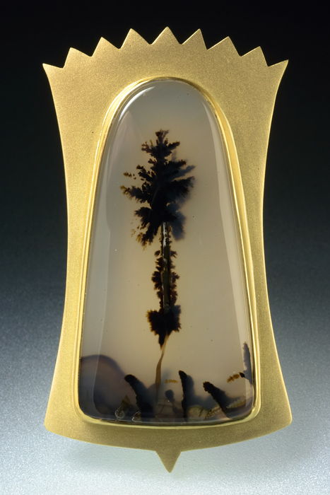 hand fabricated in 18k  22k gold and brazilian agate.