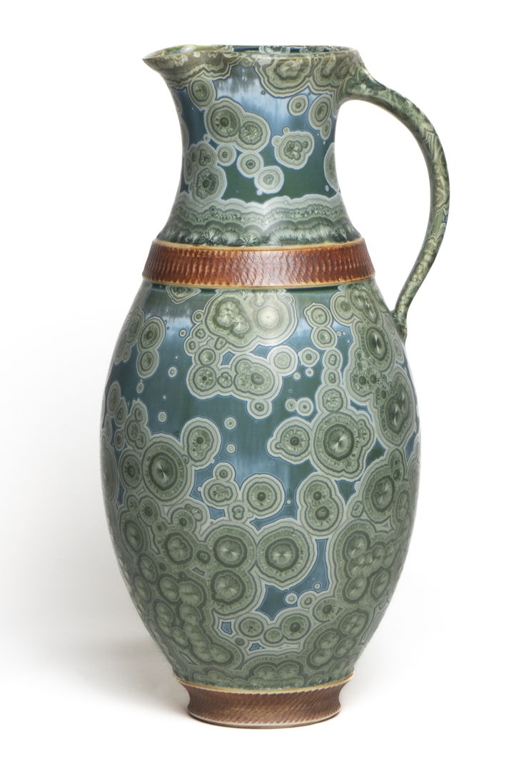 pitcher with crystalline glaze