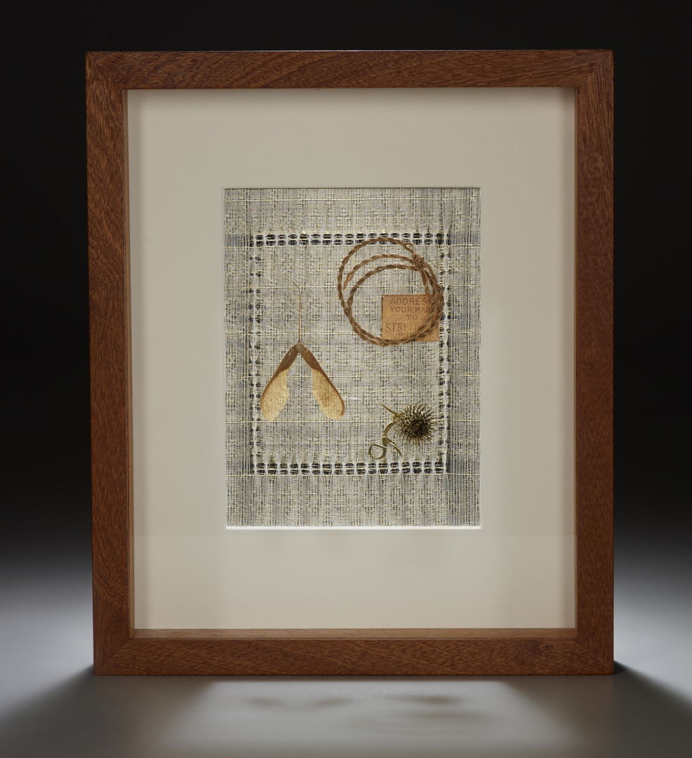 Handwoven silk and brass with maple  iris  envelope and burr