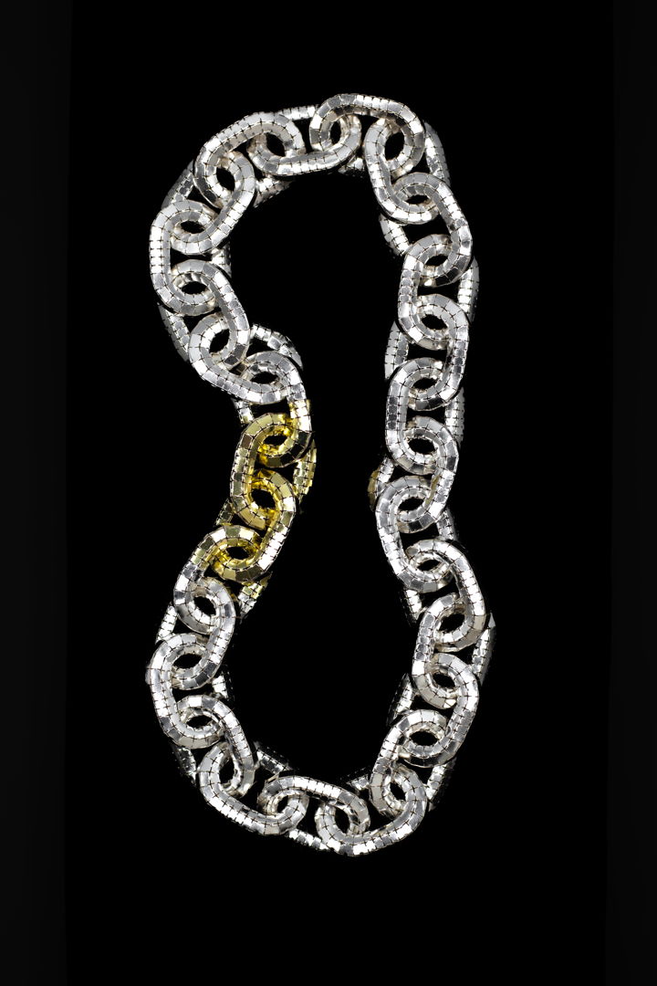 Hollow Structure Link Necklace Sterling silver  18k gold