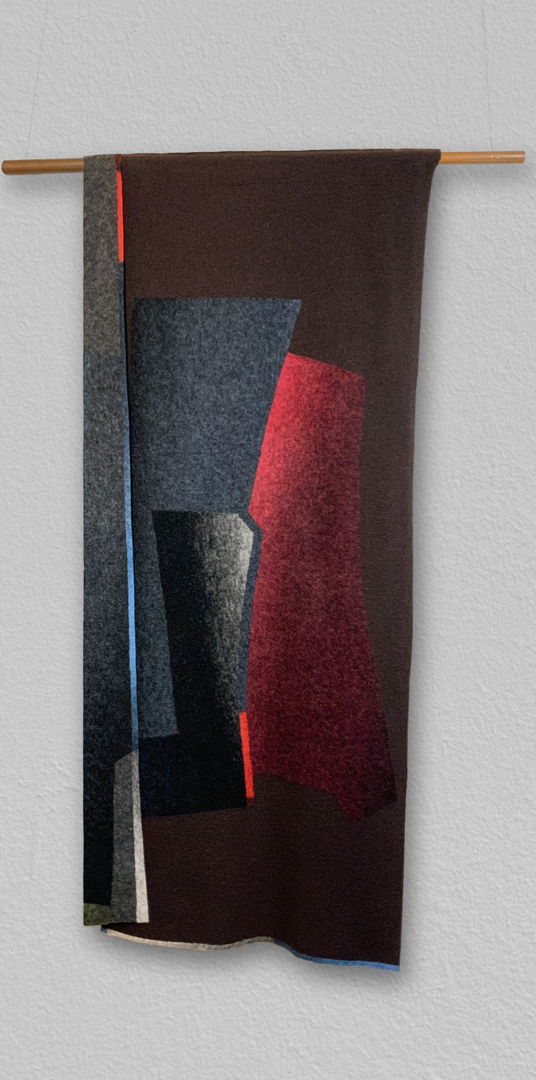 My aim is to reduce several component fabrics down into one single piece  appearing as a seamless whole while providing visual interest and complexity.