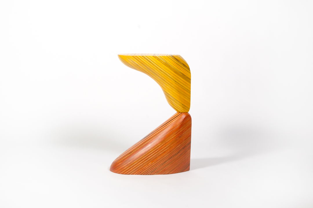 Nerikomi wood  hand dyed yellow and organge
