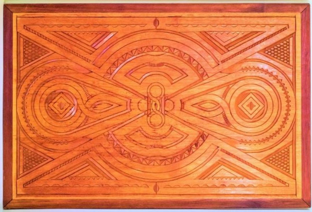 These carved cedar wall art design patterns are inspired b the complex world of nature I was surrounded by growing up in the Amazon jungle in Suriname.