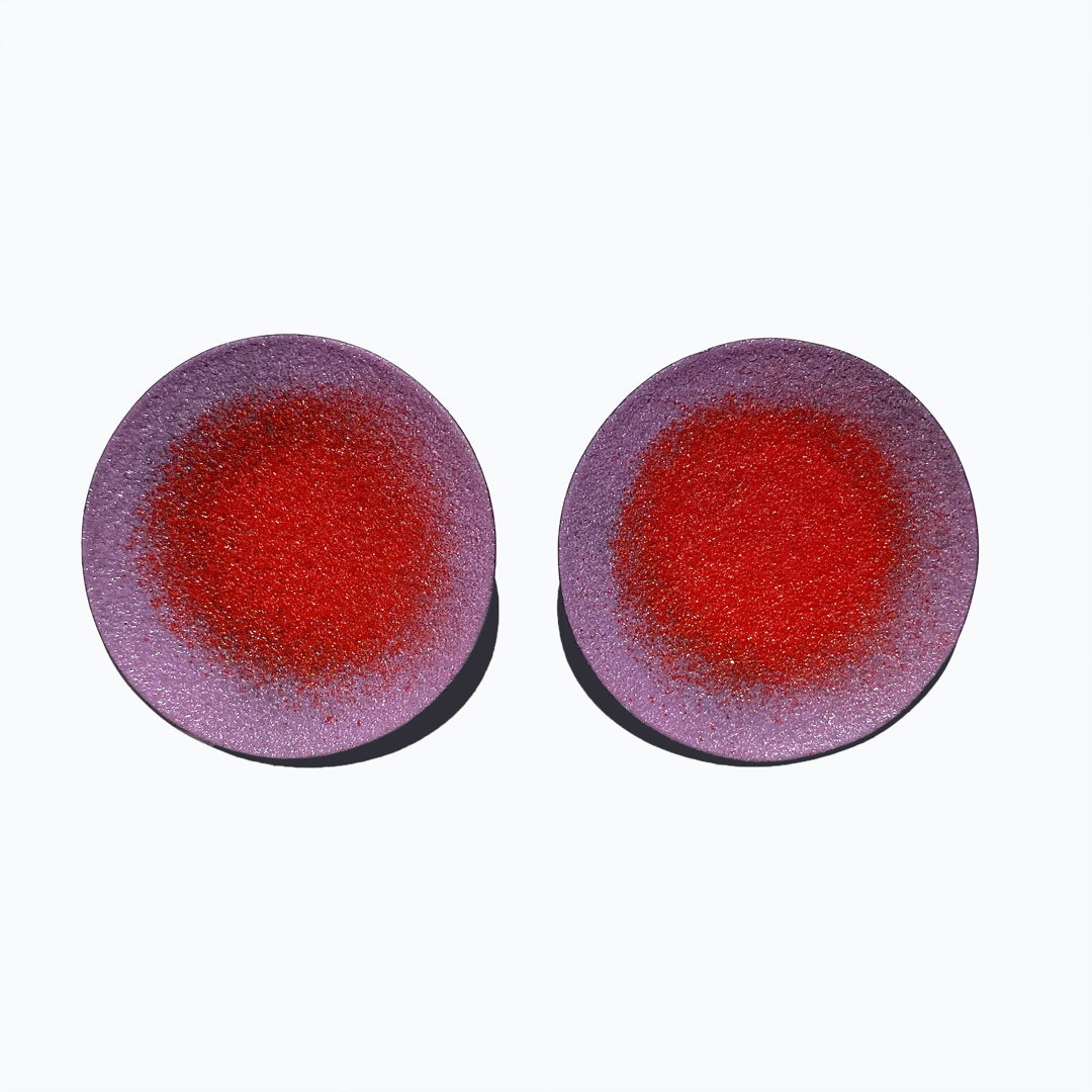 enamel on copper  sterling silver