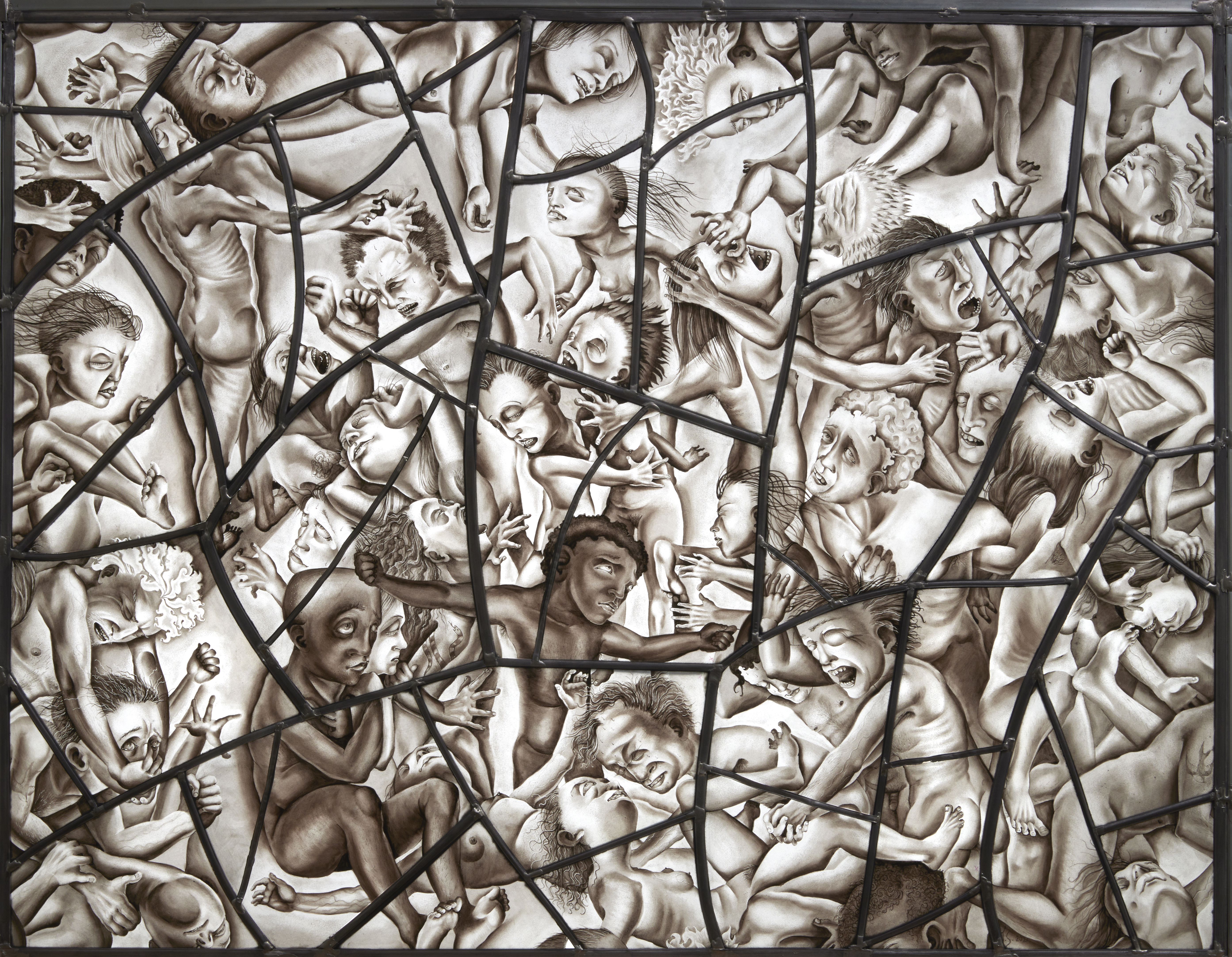 stained glass with figures