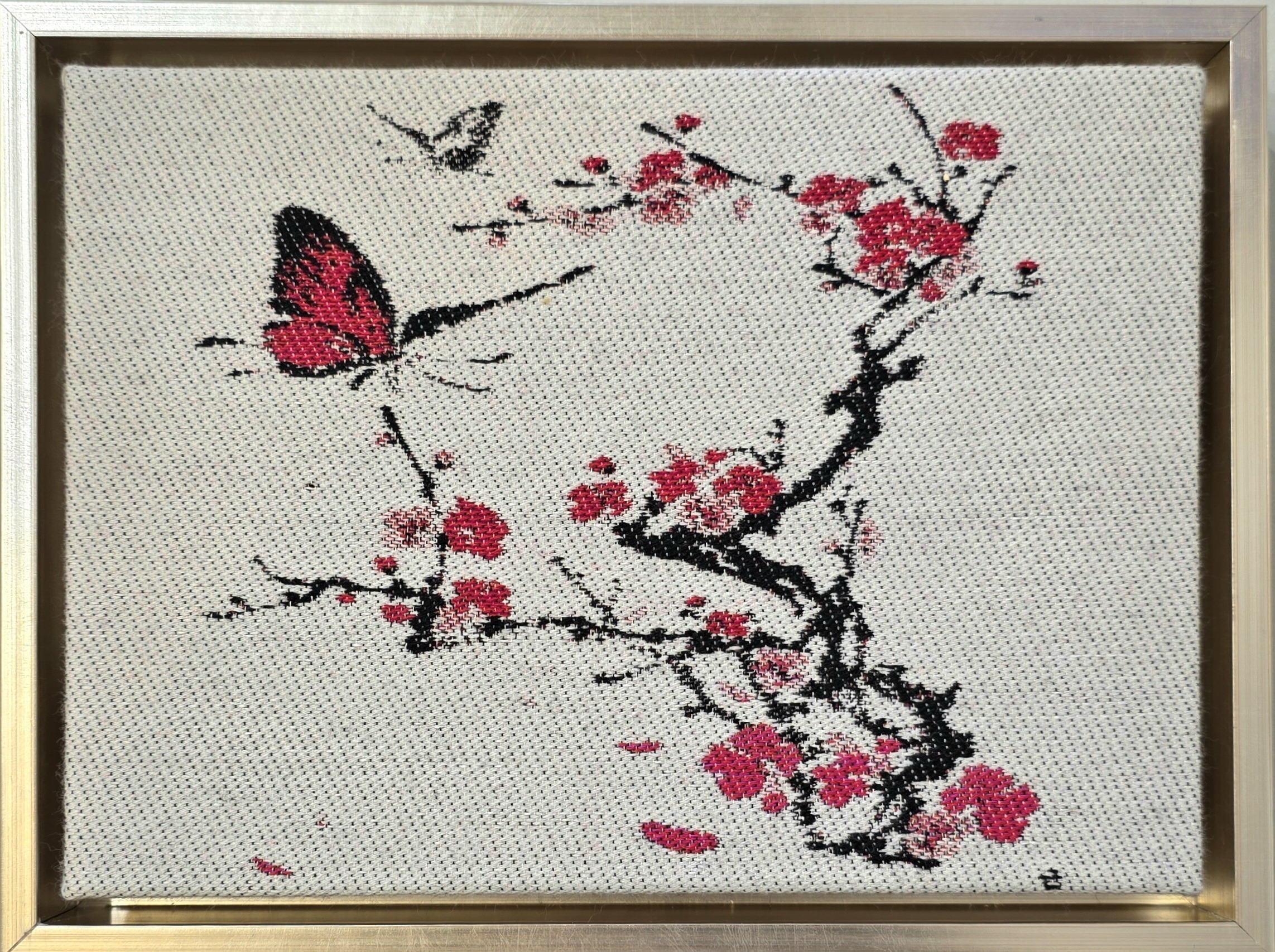 woven image of butterfly branch