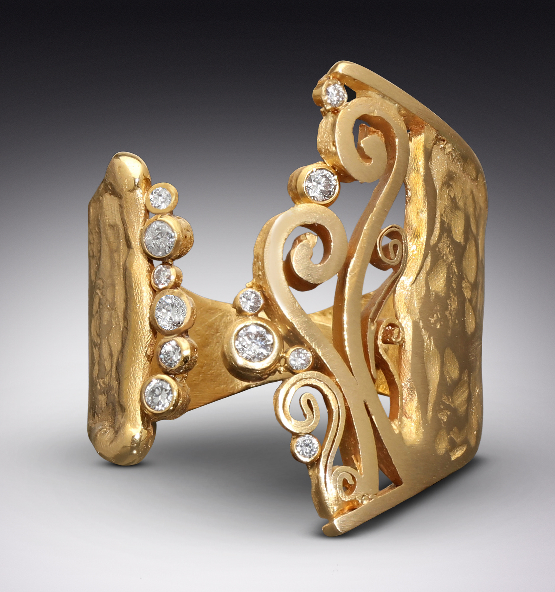 gold cuff bracelet with stones