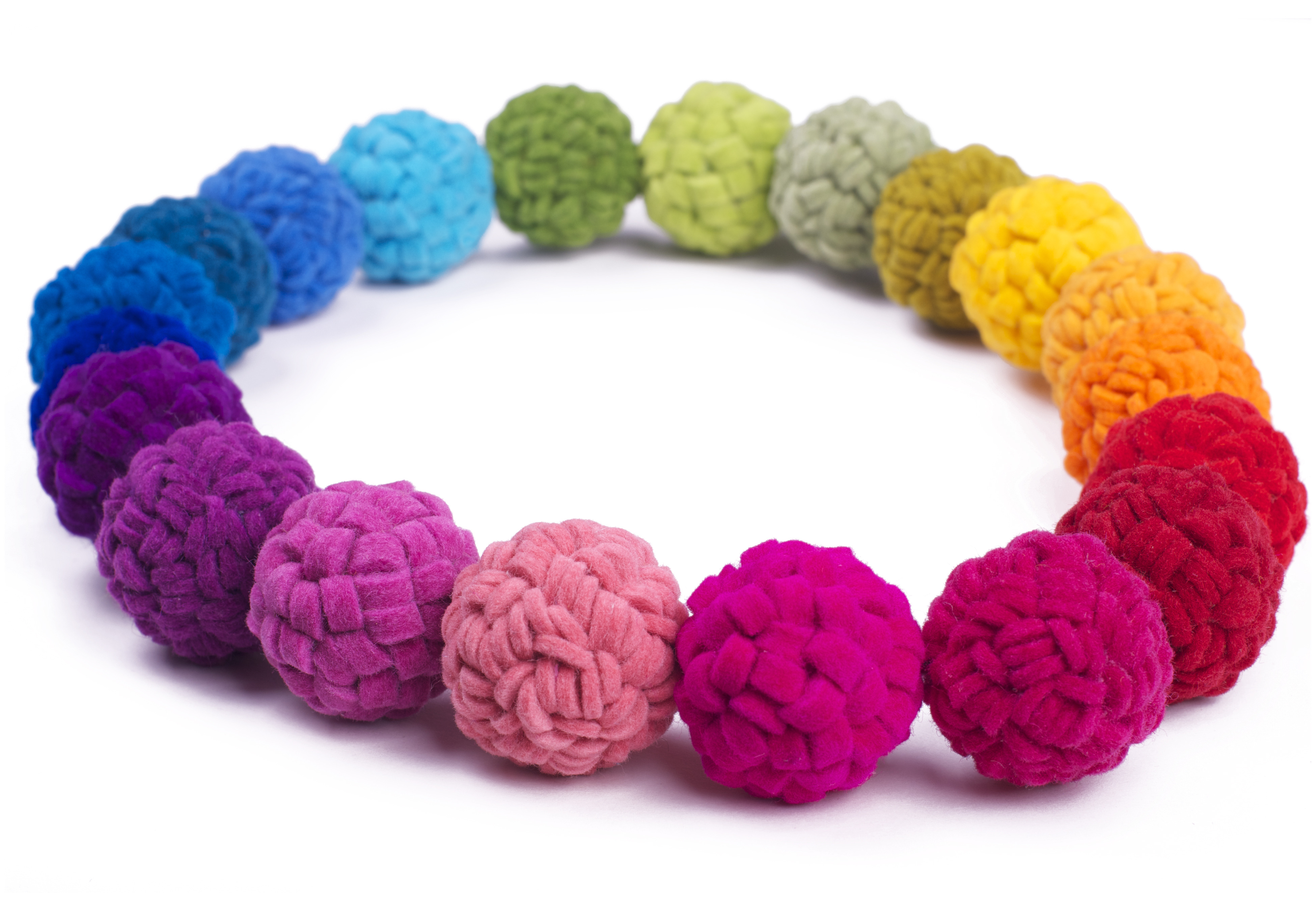 rainbow felt necklace