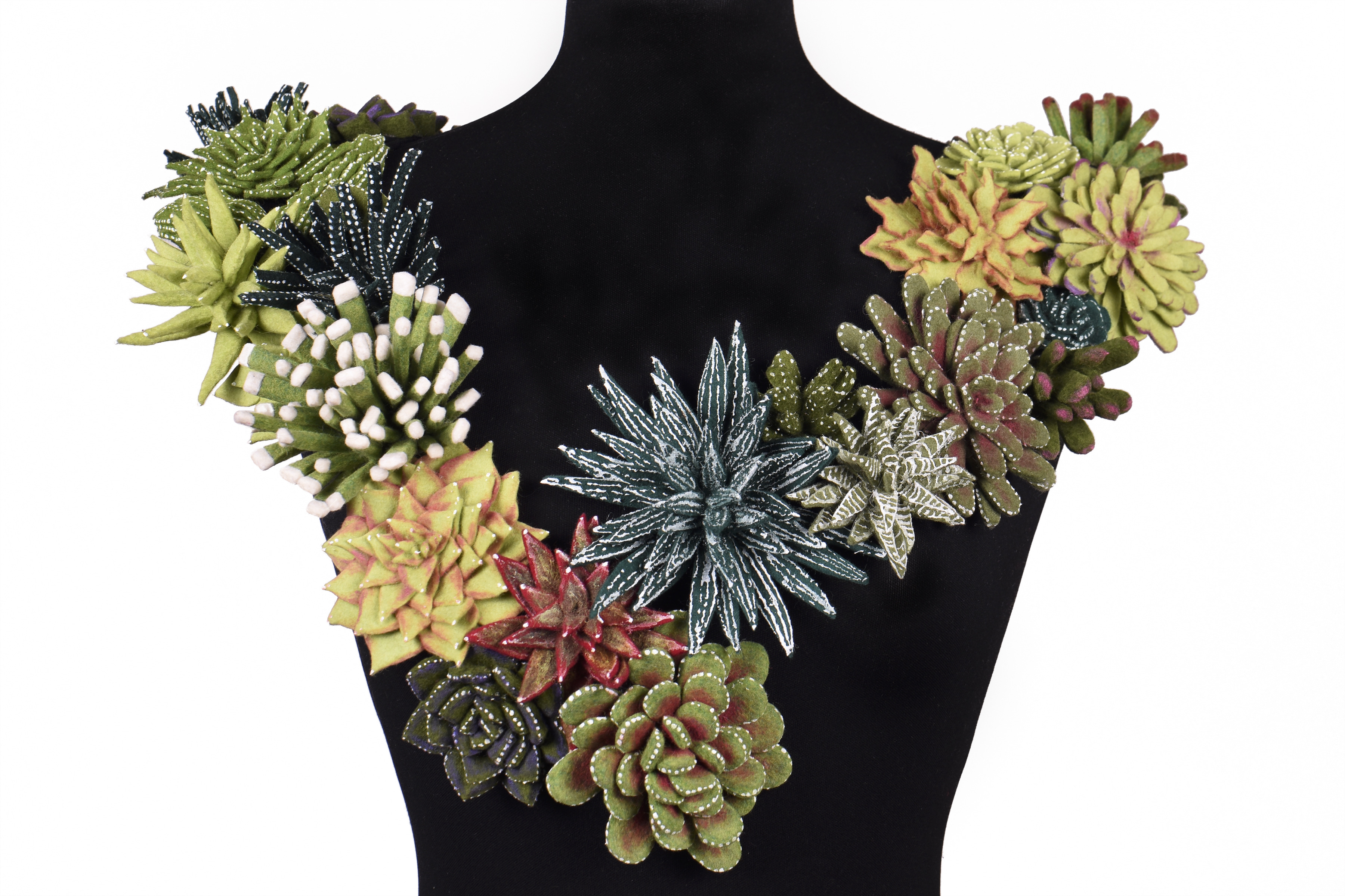 felt succulent necklace