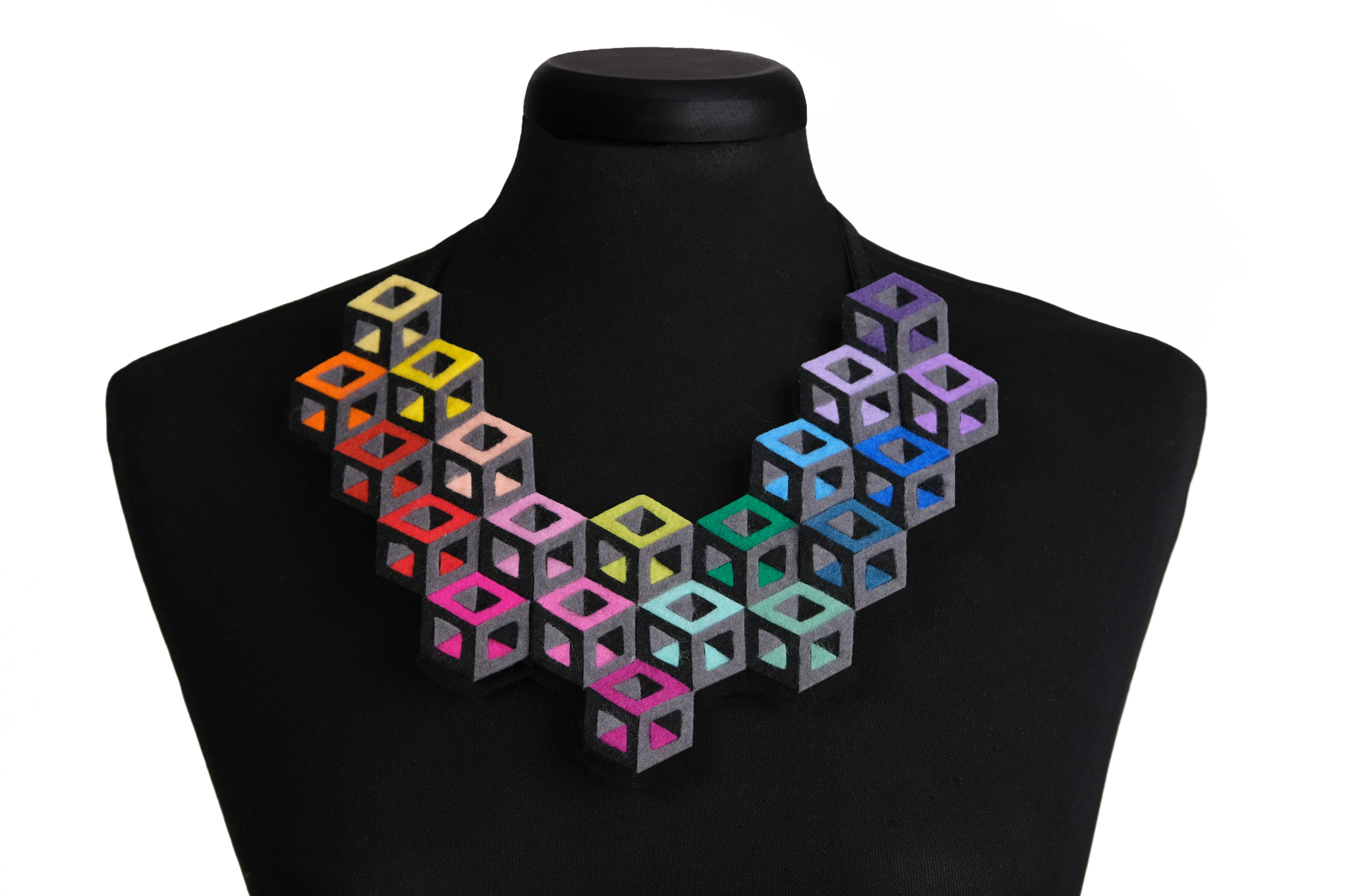 geometric felt necklace