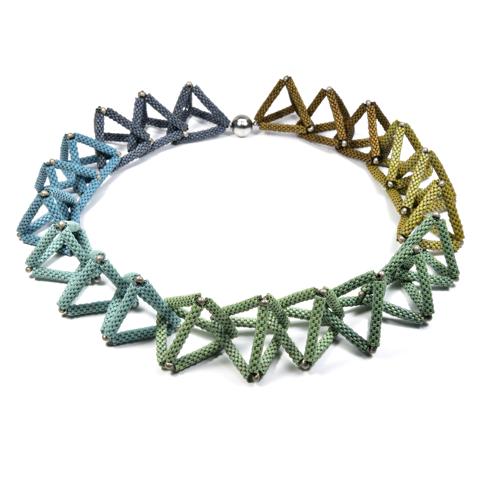 beaded pyramid choker