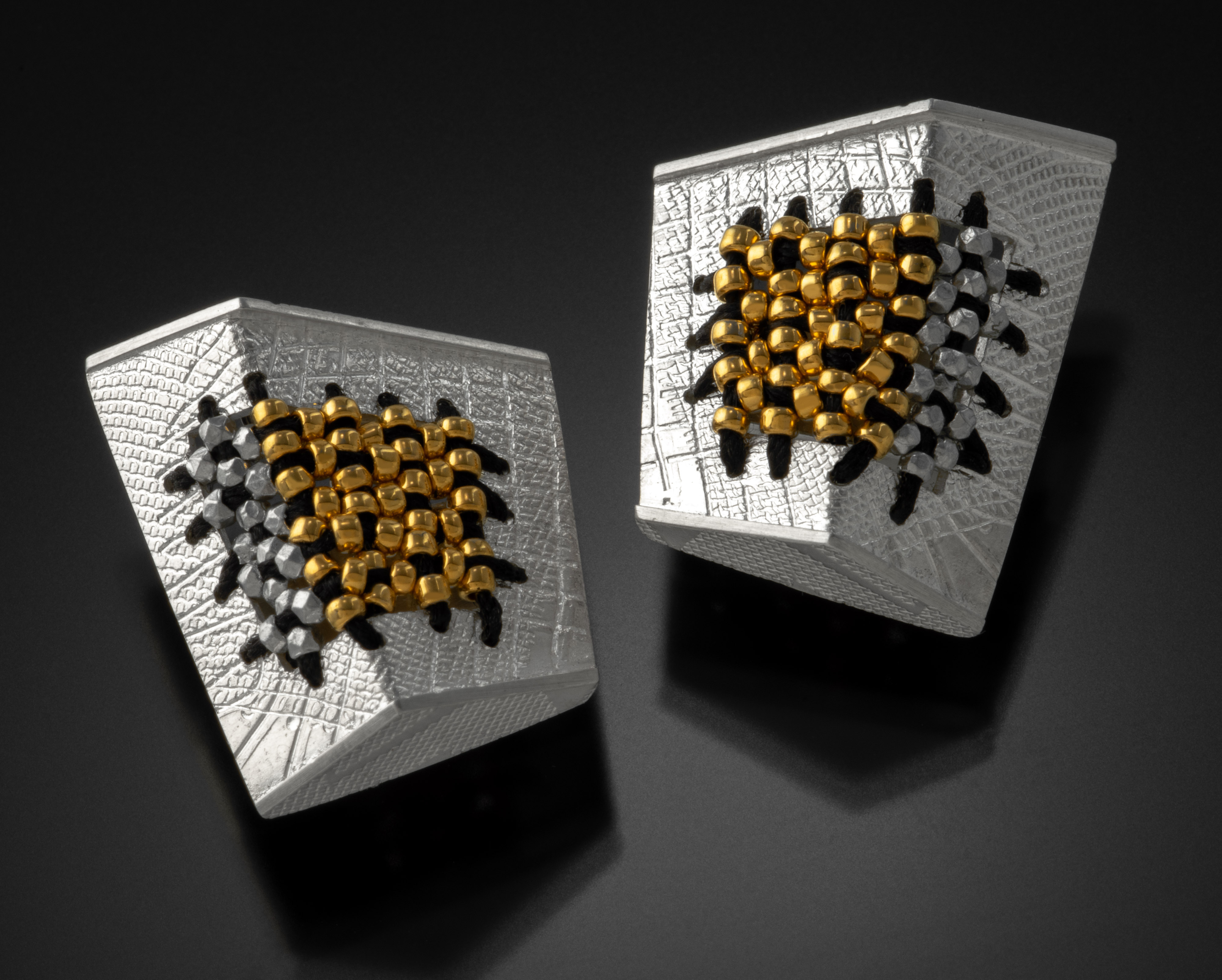 silver and gold earrings