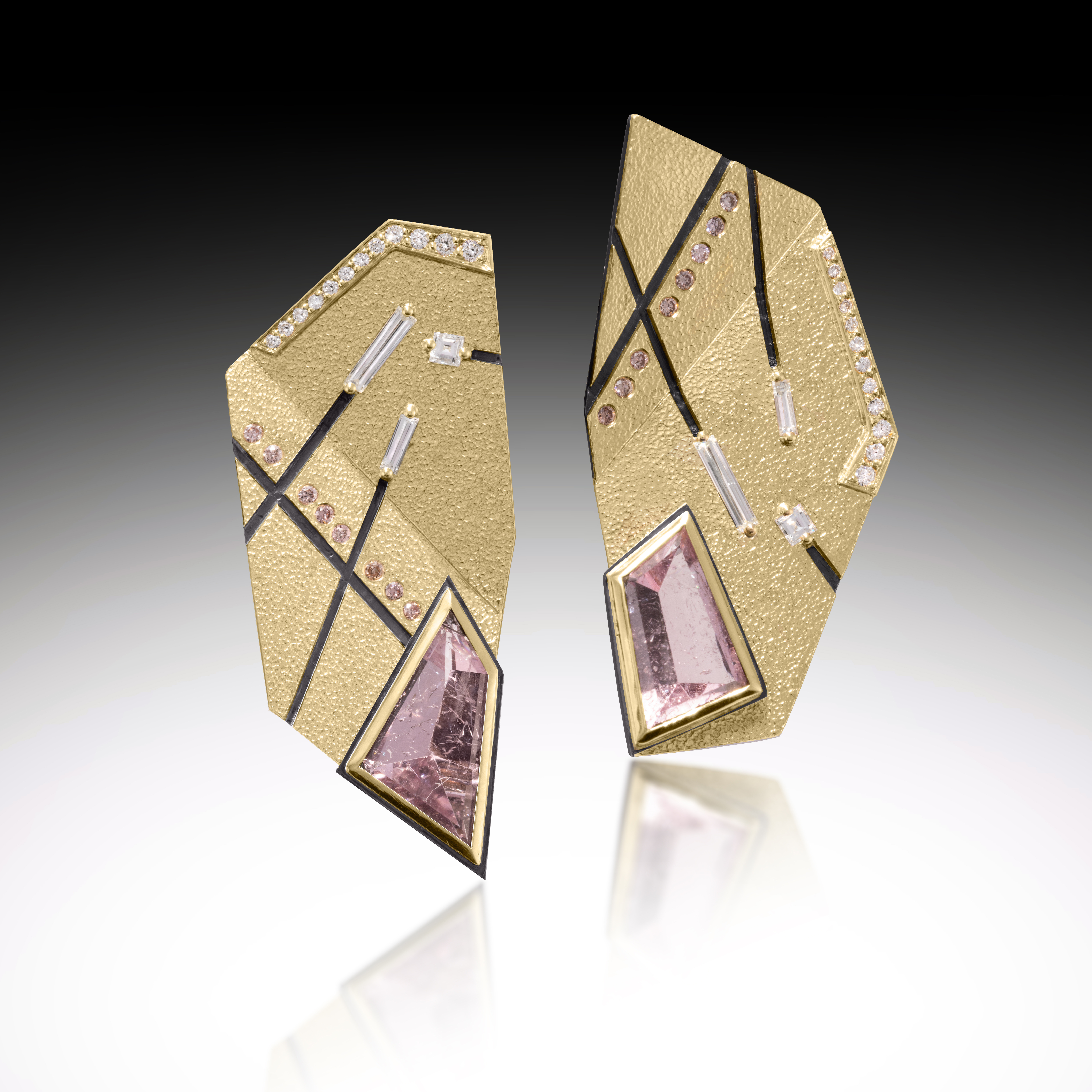 gold and purple earrings