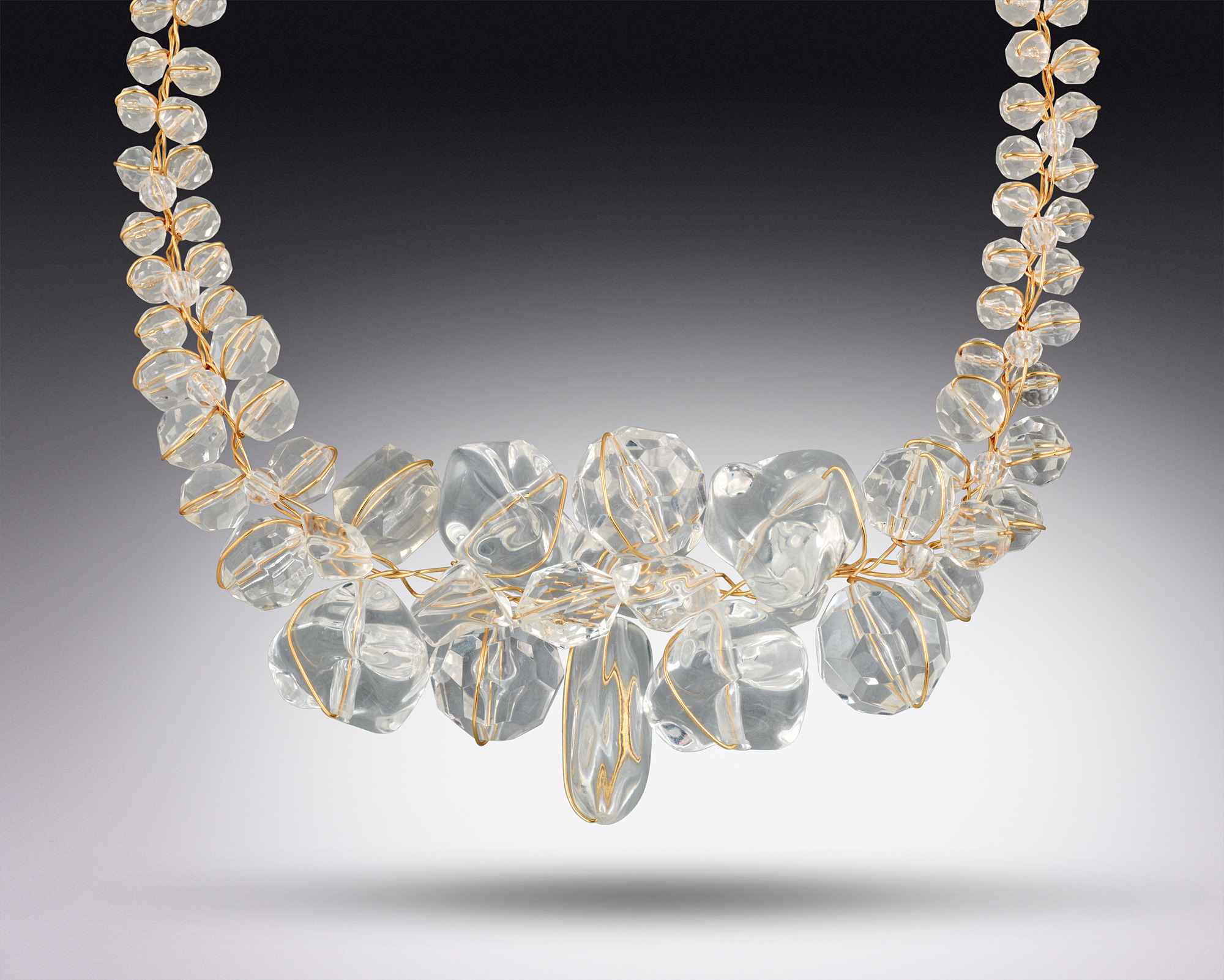 clear and gold necklace