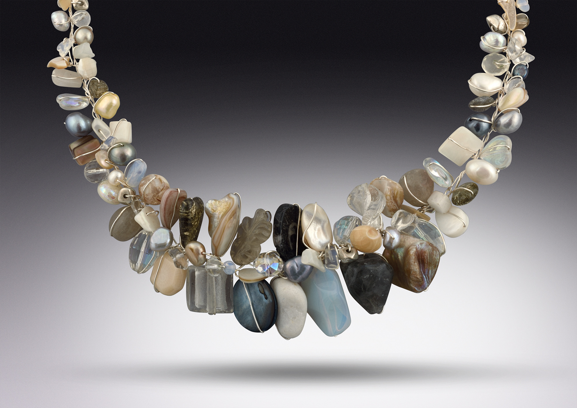 colorful rock necklace