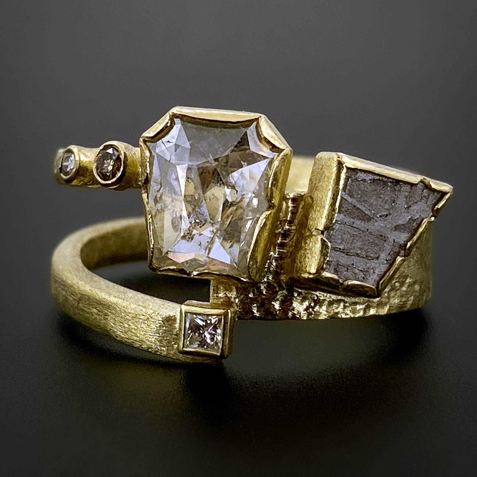 gold and clear ring