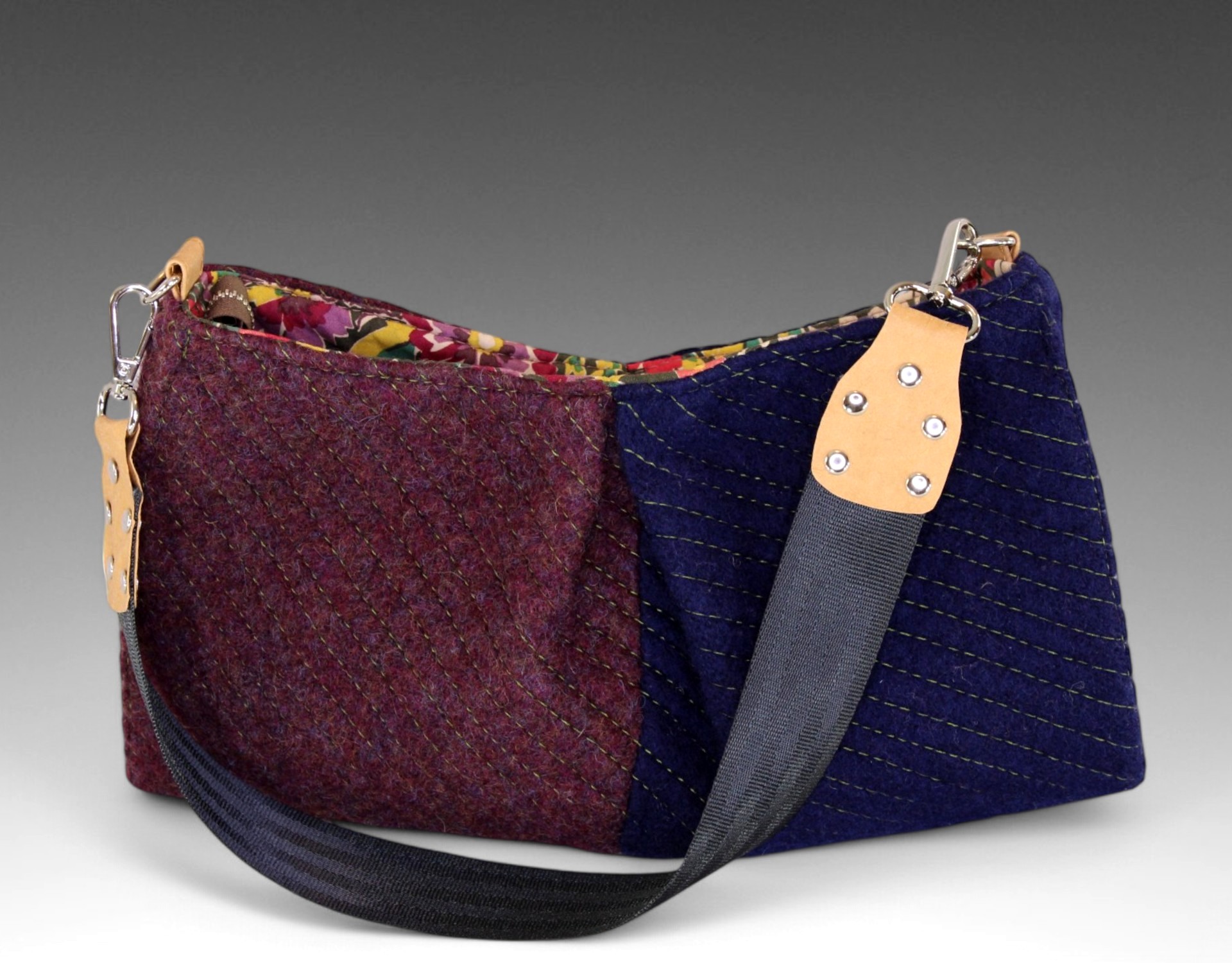purse with two different fabrics