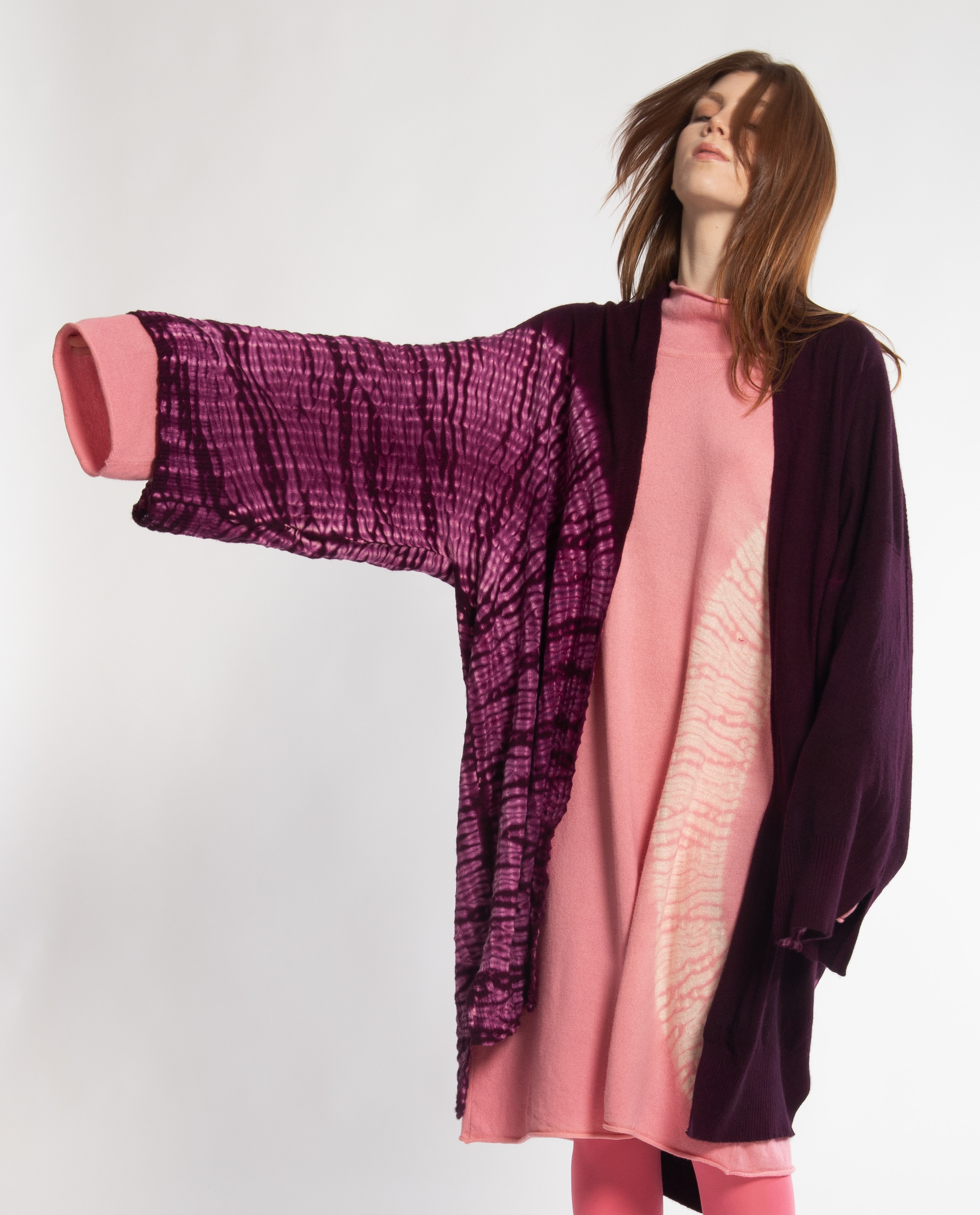 layered pink and purple jacket