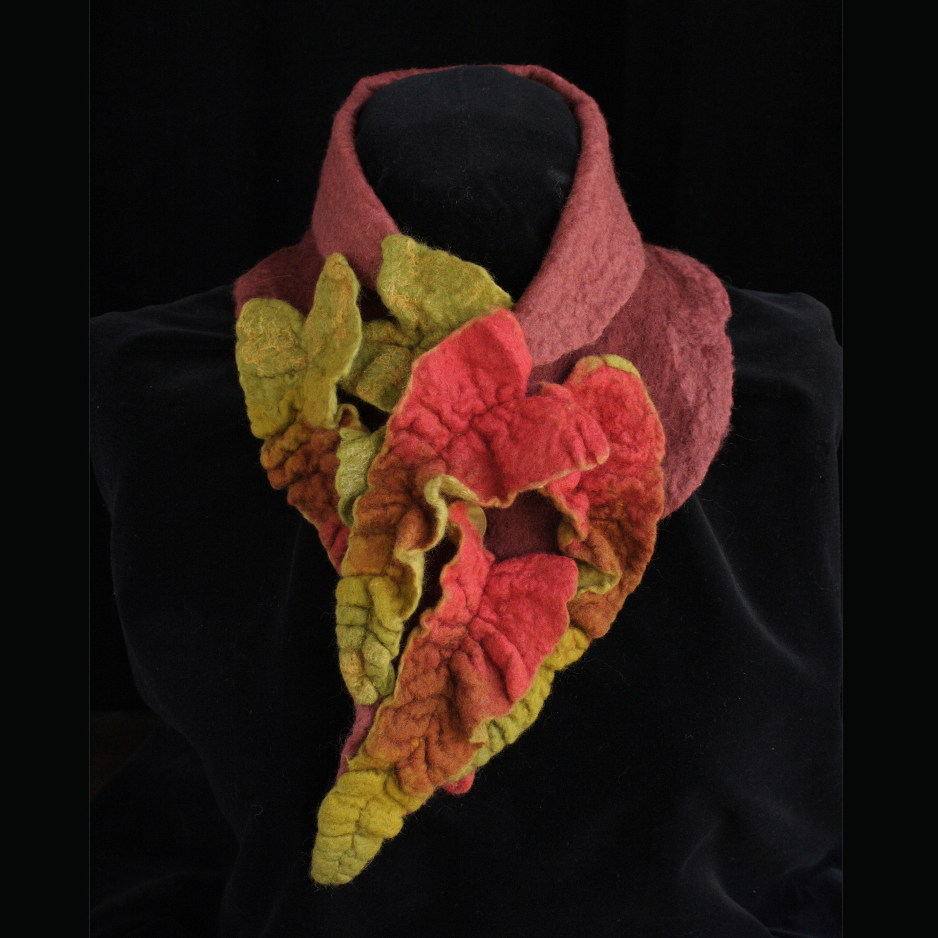 felted leafy scarf