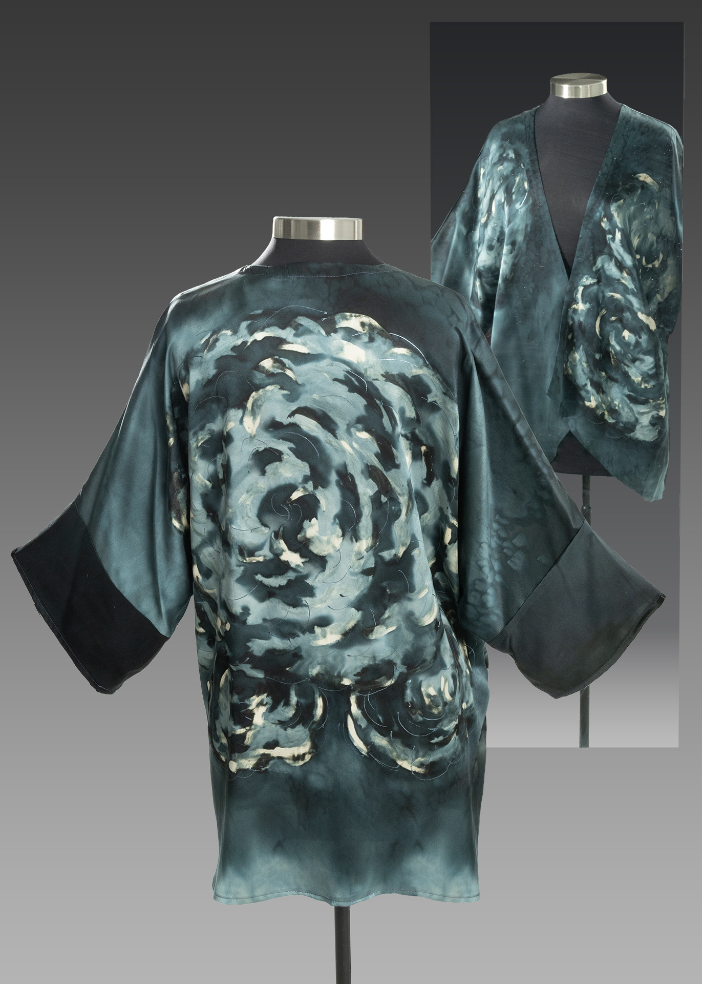 jacket with a stormy swirling back