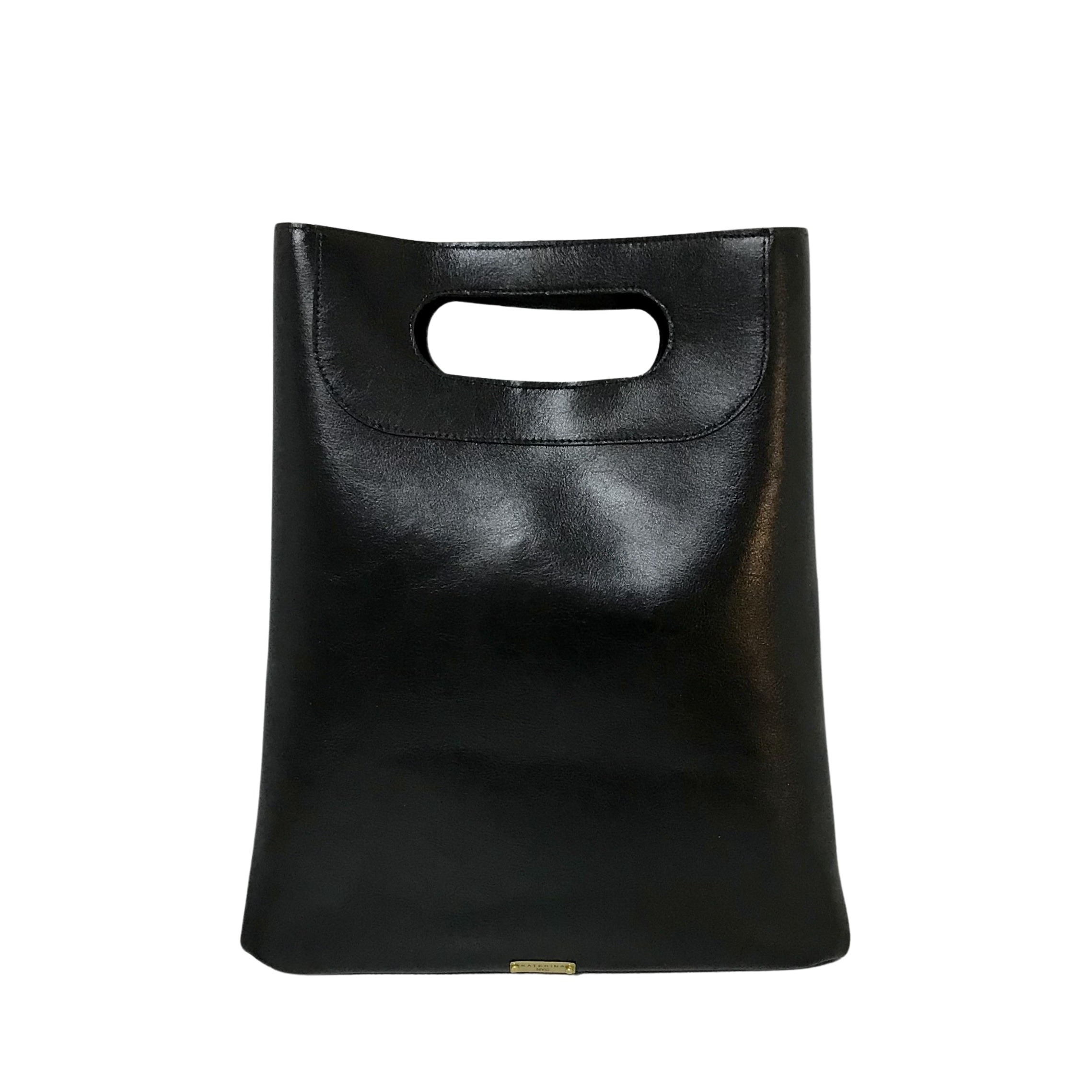 rectangular black leather purse