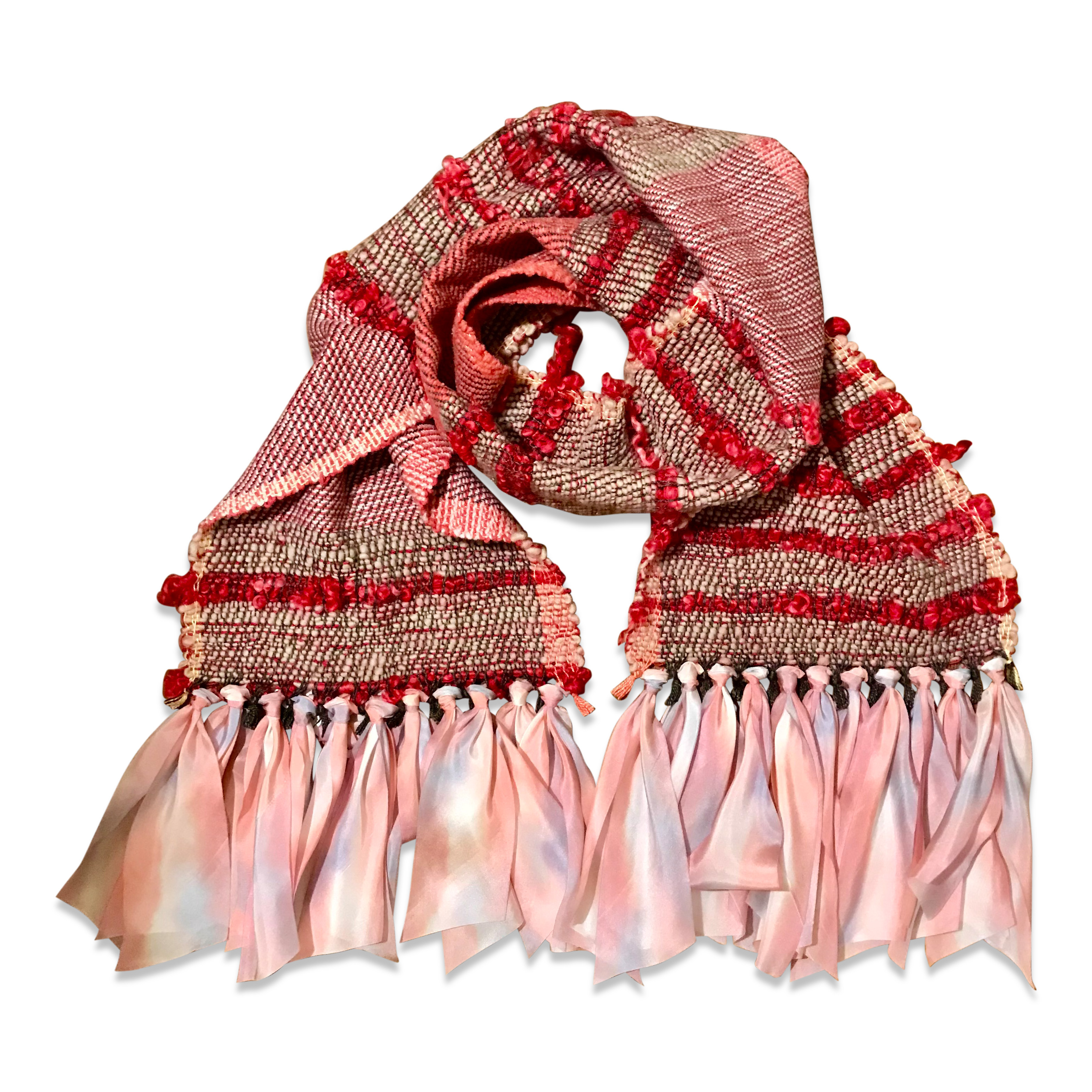 red and pink scarf