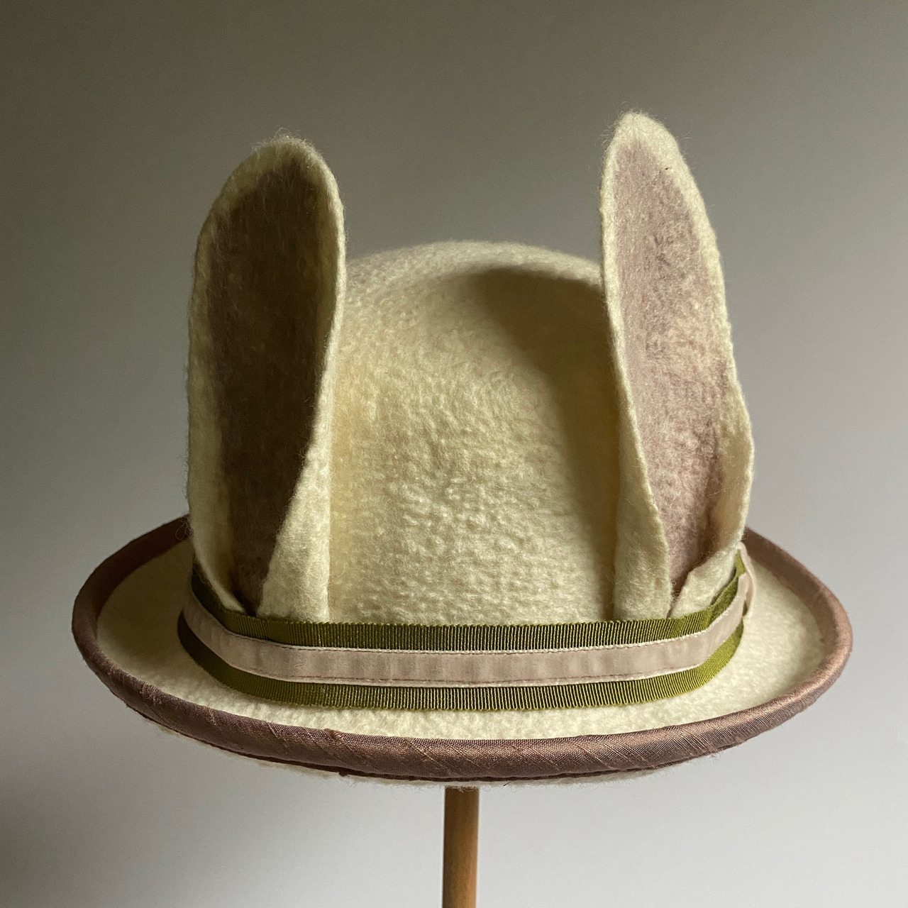 ivory hat with bunny ears