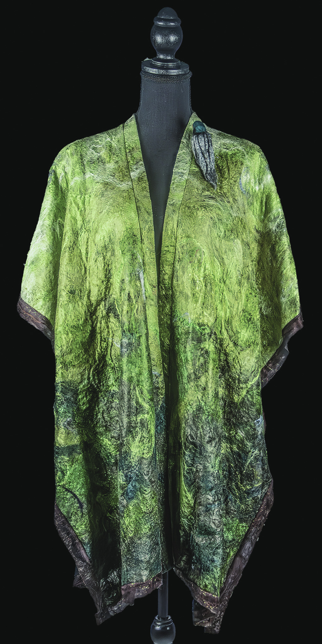 felted green kimono