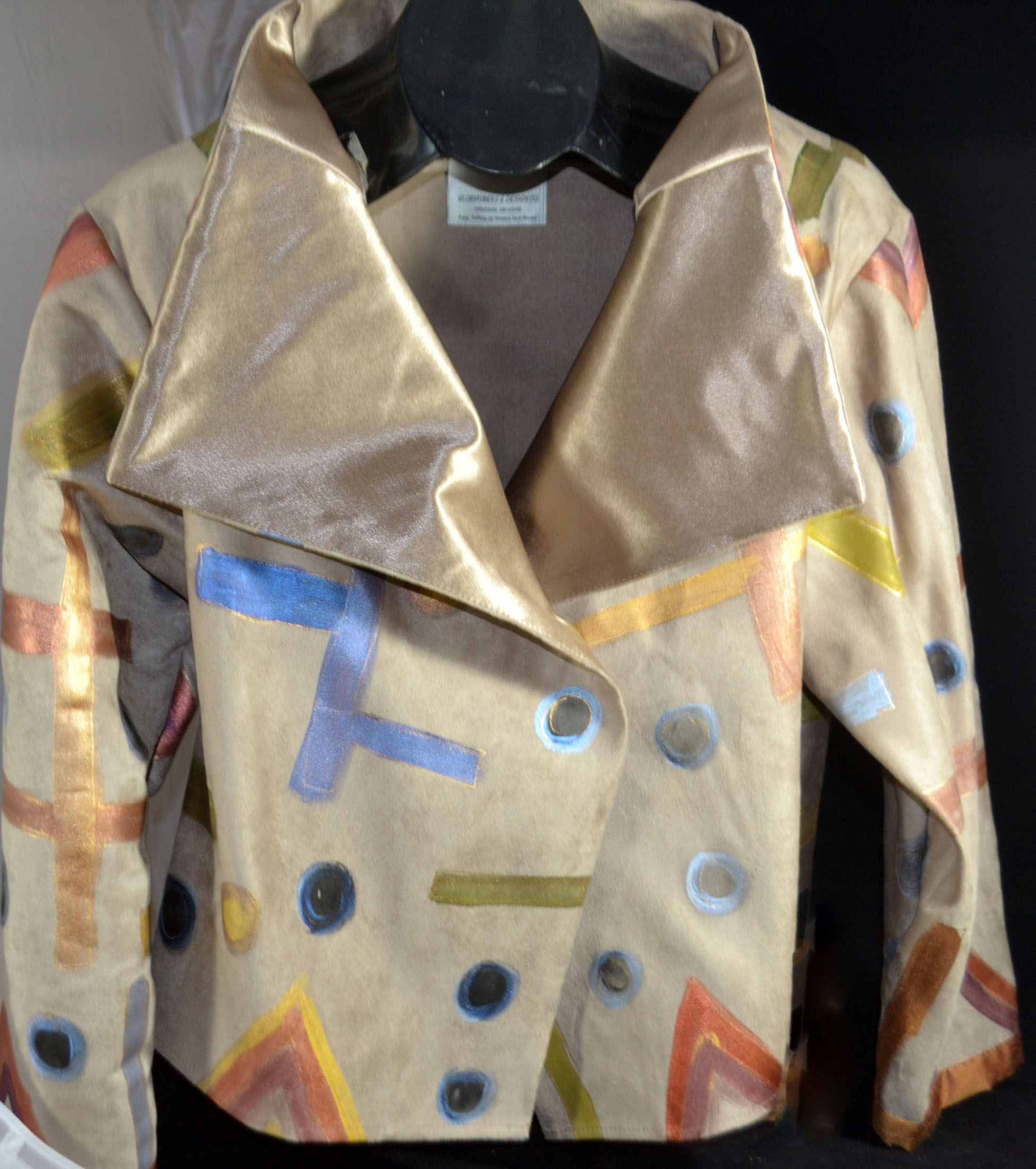 gold and colorful jacket