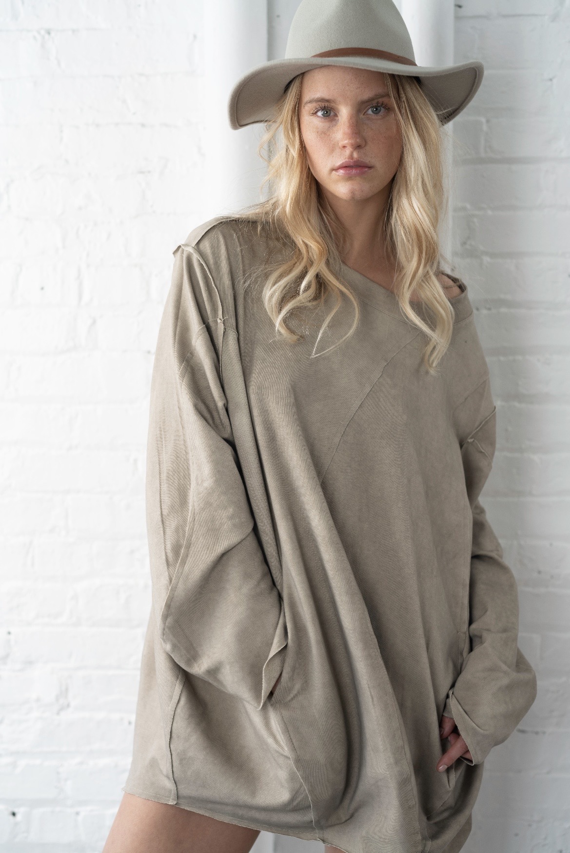 taupe shirt