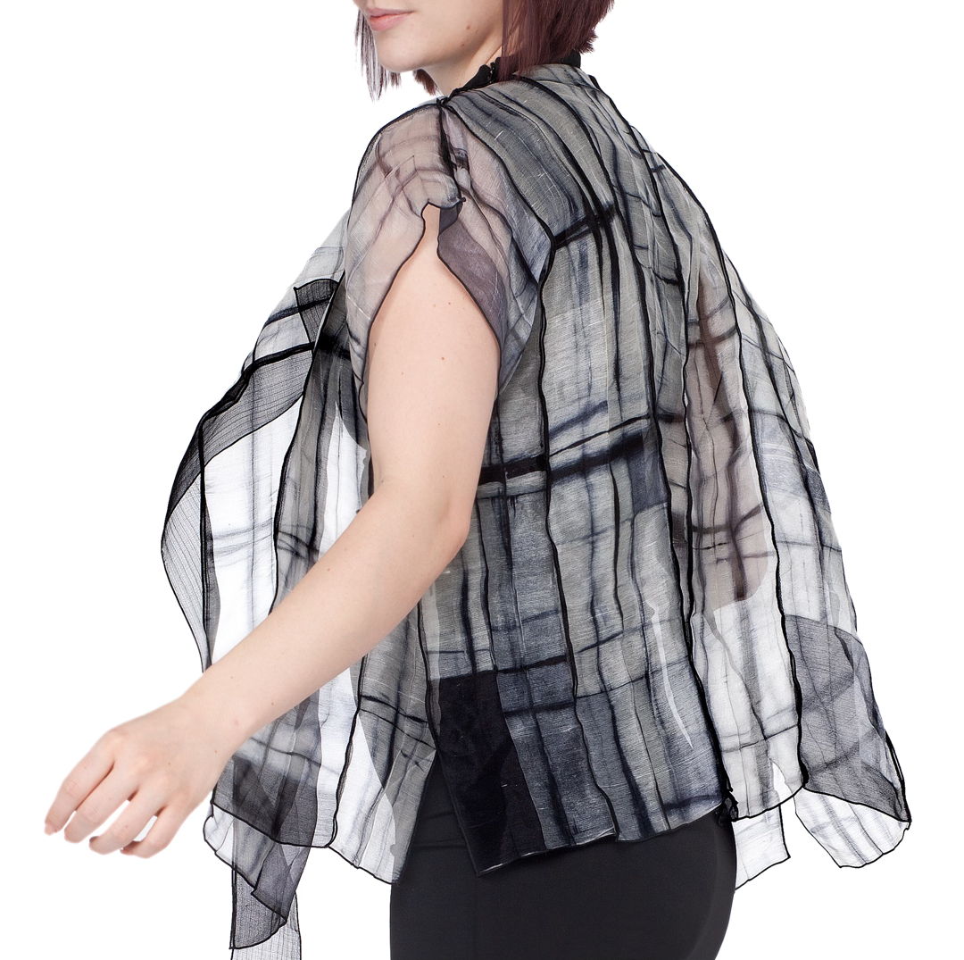 Shantung Silk Organza Hand-Dyed &amp; Over-Dyed Shape-Resist Techniques Hand-Sewn