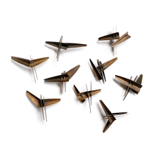 A limited edition of bronze pins. Hand fabricated.