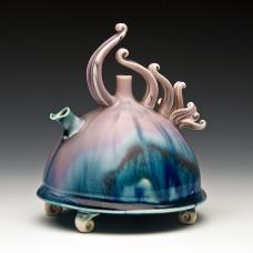 Wheel thrown porcelain teapot. Diminutive Series.