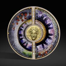 Depicting the artist in the moment of inspiration  this brooch expresses the joy and turmoil in that experience. 18k &amp;amp; 24k gold  sterling silver  enamel  diamonds. Techniques include cloisonné and basse taille enamel  hand fabricated brooch; woman's face was sculpted in CAD  3D printed  and cast.