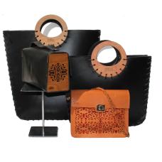 Laser Cut leather bags Mikelle Bags (Wood handles)