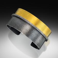 Sterling Silver  24k Gold. Hand Hammered and Fabricated.