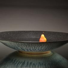 Wheel thrown stoneware with black and wood ash glazes. Fired to 2400 degrees in a reduction atmosphere.