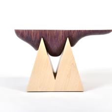 Side table combines our Nerikomi wood with a solid ash wood base.