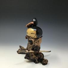 The desert wind blown Algerita Kimono shows the long journey home and smile on the Poplar head shows the joy upon returning. The Color Ply katana assuring safe on the long voyage.
