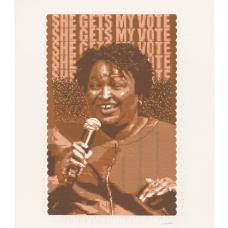 Fabric bandages on Arches watercolor paper. One of my Black Lives Matter champions bandaic (bandage mosaic) portraits.