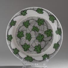 platter with green floral shapes