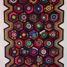 tapestry made with hexagons