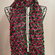 red and green latticed scarf