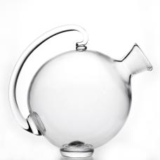 Clear blown glass pitcher