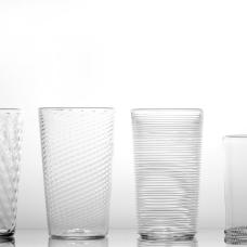 clear blown drinking glasses