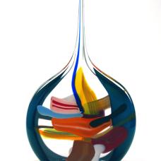 glass vase with tall neck