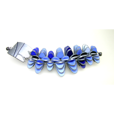 blue and silver polymer clay bracelet